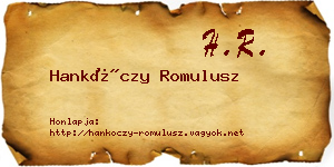Hankóczy Romulusz névjegykártya